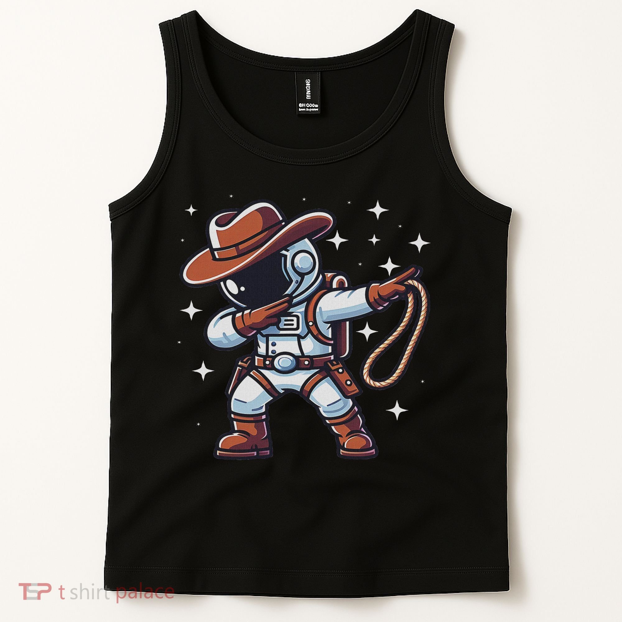 Dabbing Astronaut Cowboy Space Halloween Costume Tank Top