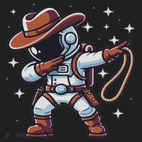 Dabbing Astronaut Cowboy Space Halloween Costume Golf Towel thumb 3