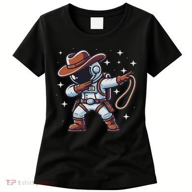 Dabbing Astronaut Cowboy Space Halloween Costume Women's T-Shirt
