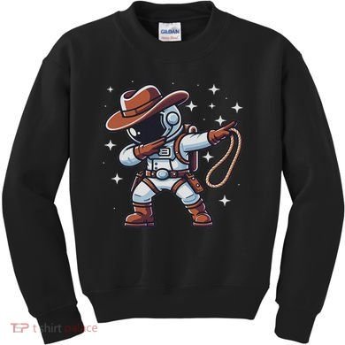 Dabbing Astronaut Cowboy Space Halloween Costume Kids Sweatshirt