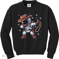 Dabbing Astronaut Cowboy Space Halloween Costume Kids Sweatshirt thumb 0