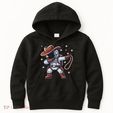 Dabbing Astronaut Cowboy Space Halloween Costume Kids Hoodie