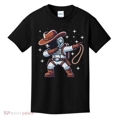 Dabbing Astronaut Cowboy Space Halloween Costume Kids T-Shirt