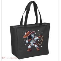 Dabbing Astronaut Cowboy Space Halloween Costume Tote Bag thumb 2