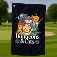 Dungeons And Cats Golf Towel thumb 1