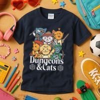 Dungeons And Cats Kids T-Shirt thumb 3