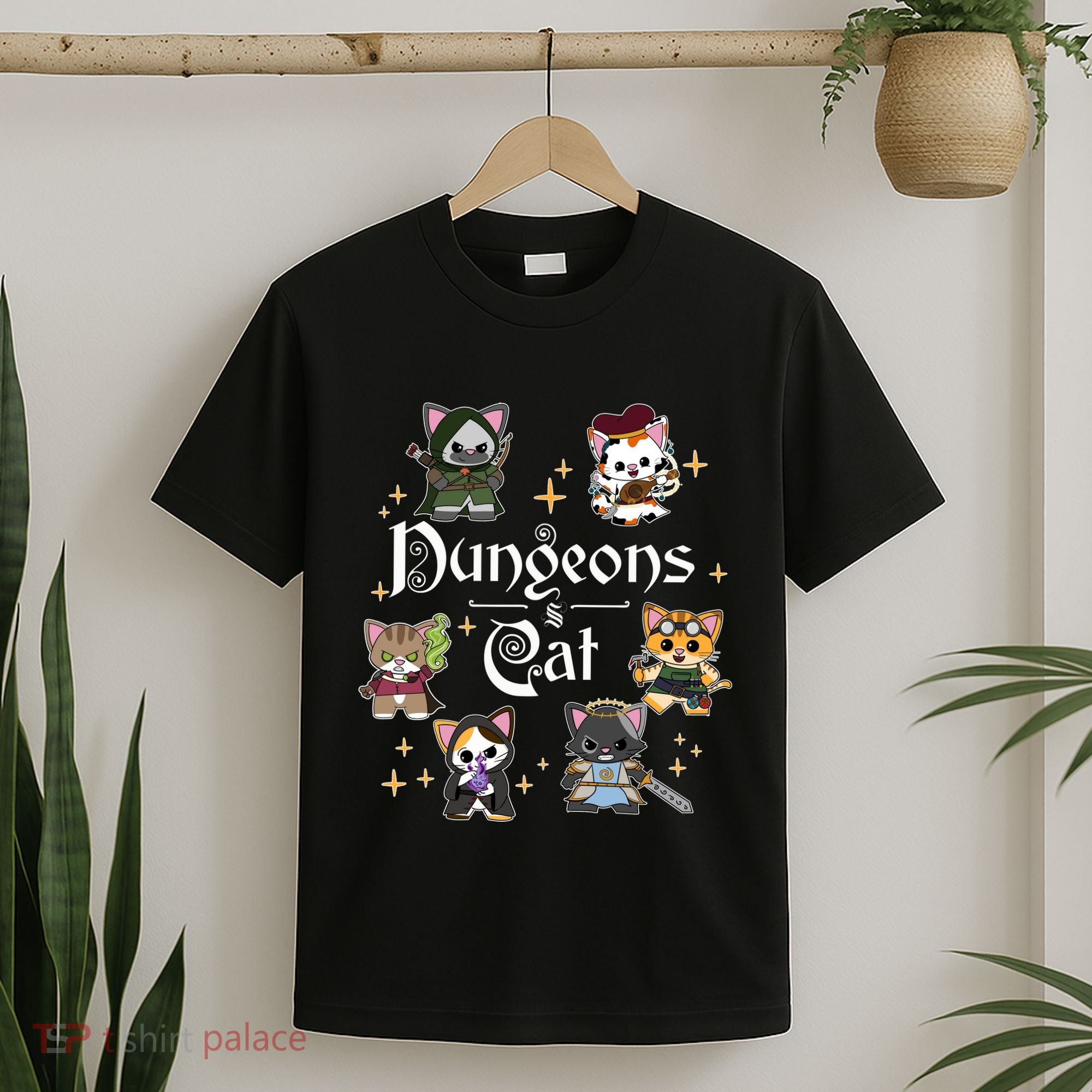 Dungeons And Cats Dungeon Master Cat Throwing Dice T-Shirt