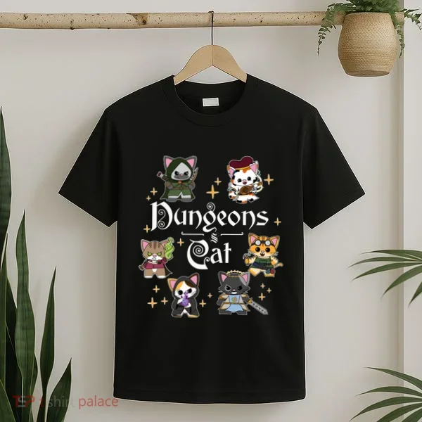 Dungeons And Cats Dungeon Master Cat Throwing Dice T-Shirt