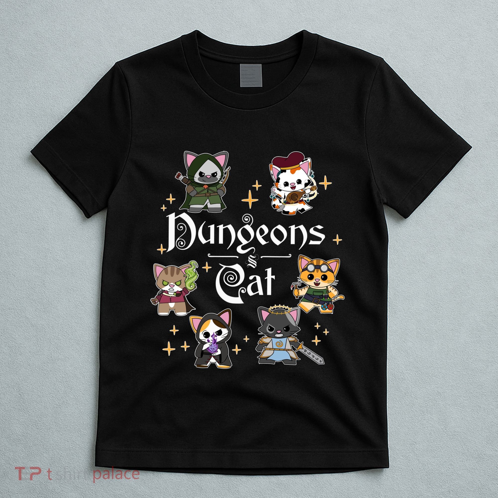 Dungeons And Cats Dungeon Master Cat Throwing Dice T-Shirt