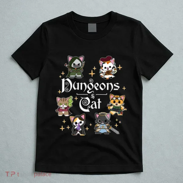 Dungeons And Cats Dungeon Master Cat Throwing Dice T-Shirt