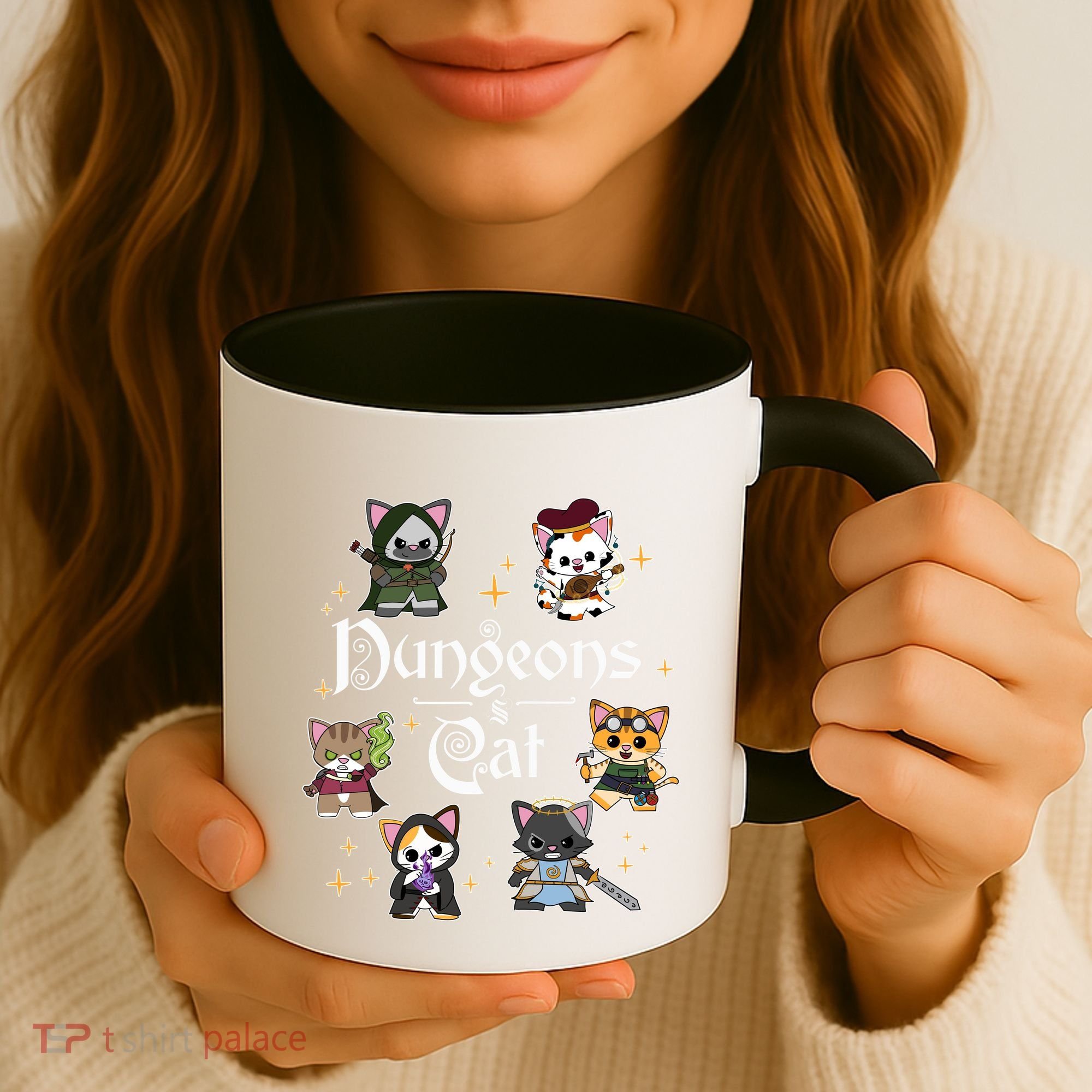 Dungeons And Cats Dungeon Master Cat Throwing Dice Coffee Mug