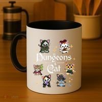 Dungeons And Cats Dungeon Master Cat Throwing Dice Coffee Mug thumb 4