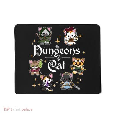 Dungeons And Cats Dungeon Master Cat Throwing Dice Mousepad