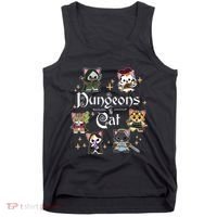 Dungeons And Cats Dungeon Master Cat Throwing Dice Tank Top thumb 0