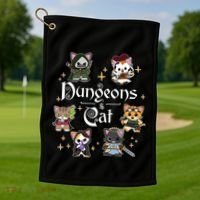 Dungeons And Cats Dungeon Master Cat Throwing Dice Golf Towel thumb 1