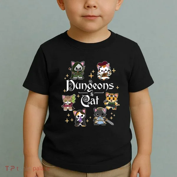 Dungeons And Cats Dungeon Master Cat Throwing Dice Toddler T-Shirt