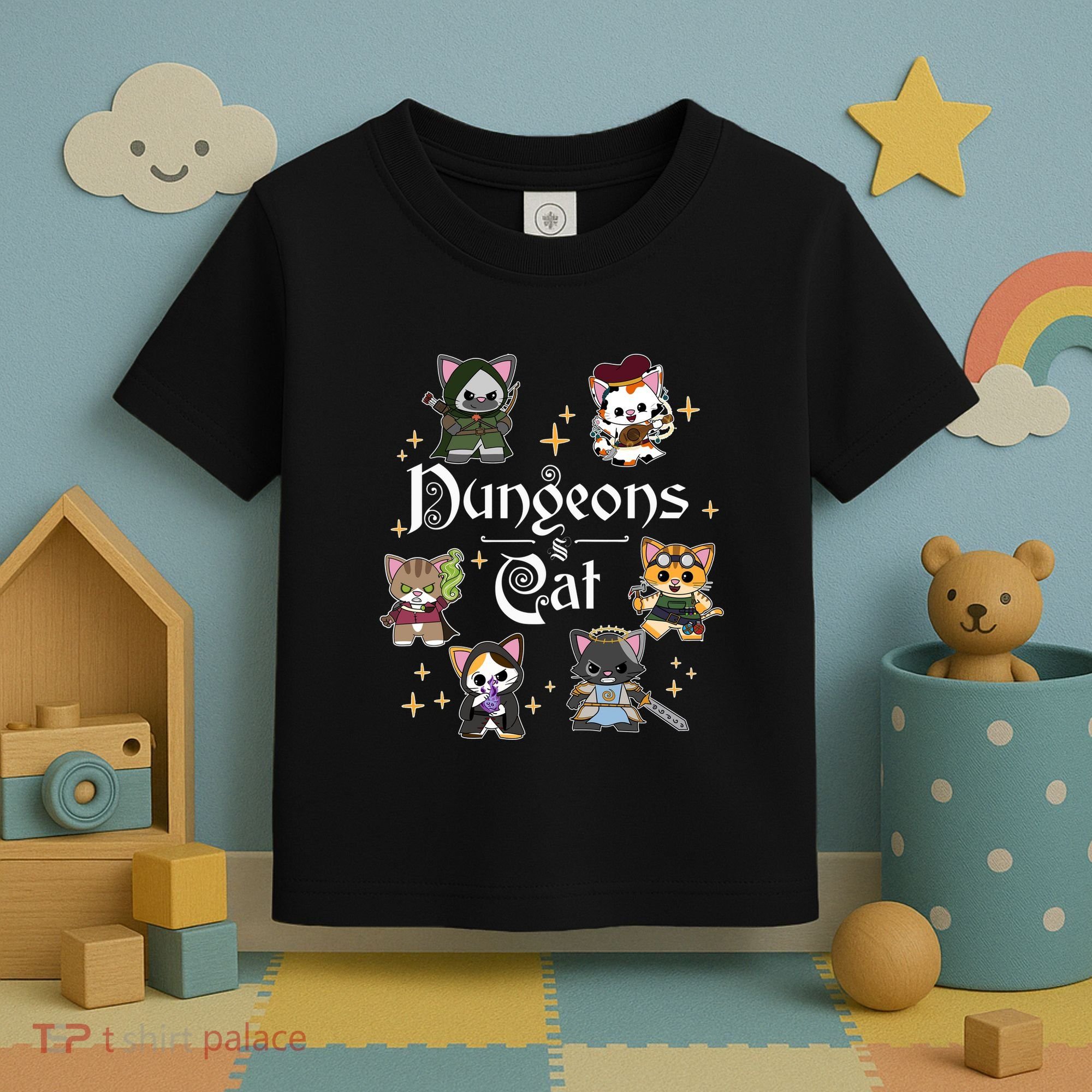 Dungeons And Cats Dungeon Master Cat Throwing Dice Toddler T-Shirt