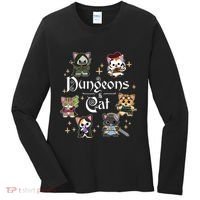Dungeons And Cats Dungeon Master Cat Throwing Dice Women's Long Sleeve Shirt thumb 0