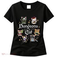 Dungeons And Cats Dungeon Master Cat Throwing Dice Women's T-Shirt thumb 0
