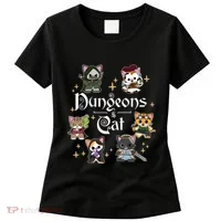Dungeons And Cats Dungeon Master Cat Throwing Dice Women's T-Shirt thumb 0