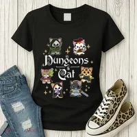 Dungeons And Cats Dungeon Master Cat Throwing Dice Women's T-Shirt thumb 3