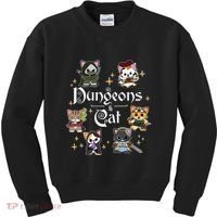 Dungeons And Cats Dungeon Master Cat Throwing Dice Kids Sweatshirt thumb 0