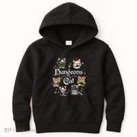 Dungeons And Cats Dungeon Master Cat Throwing Dice Kids Hoodie thumb 0