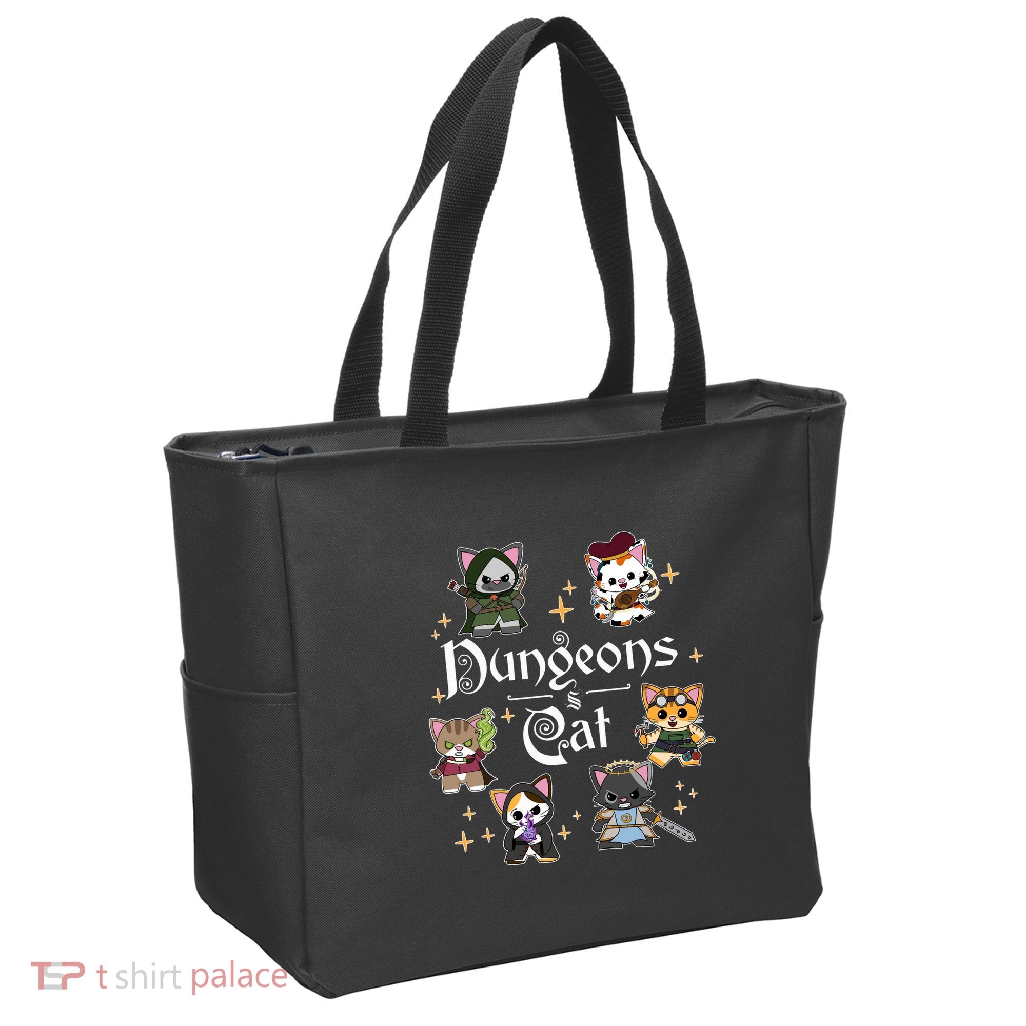 Dungeons And Cats Dungeon Master Cat Throwing Dice Tote Bag