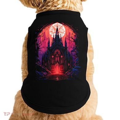 Dark Ancient Cathedral Gothic Architecture Goth Aesthetic Doggie Tank