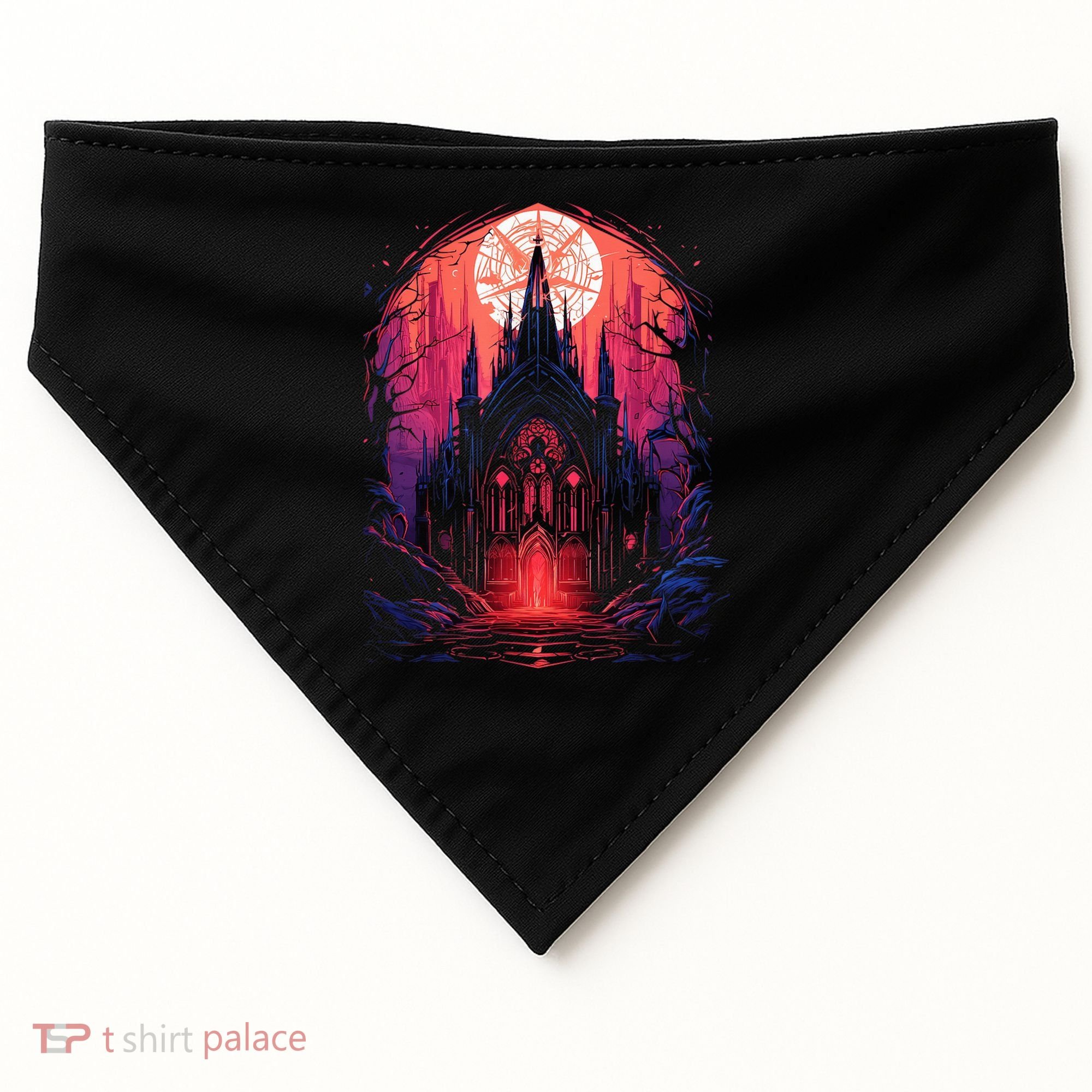 Dark Ancient Cathedral Gothic Architecture Goth Aesthetic USA-Made Doggie Bandana