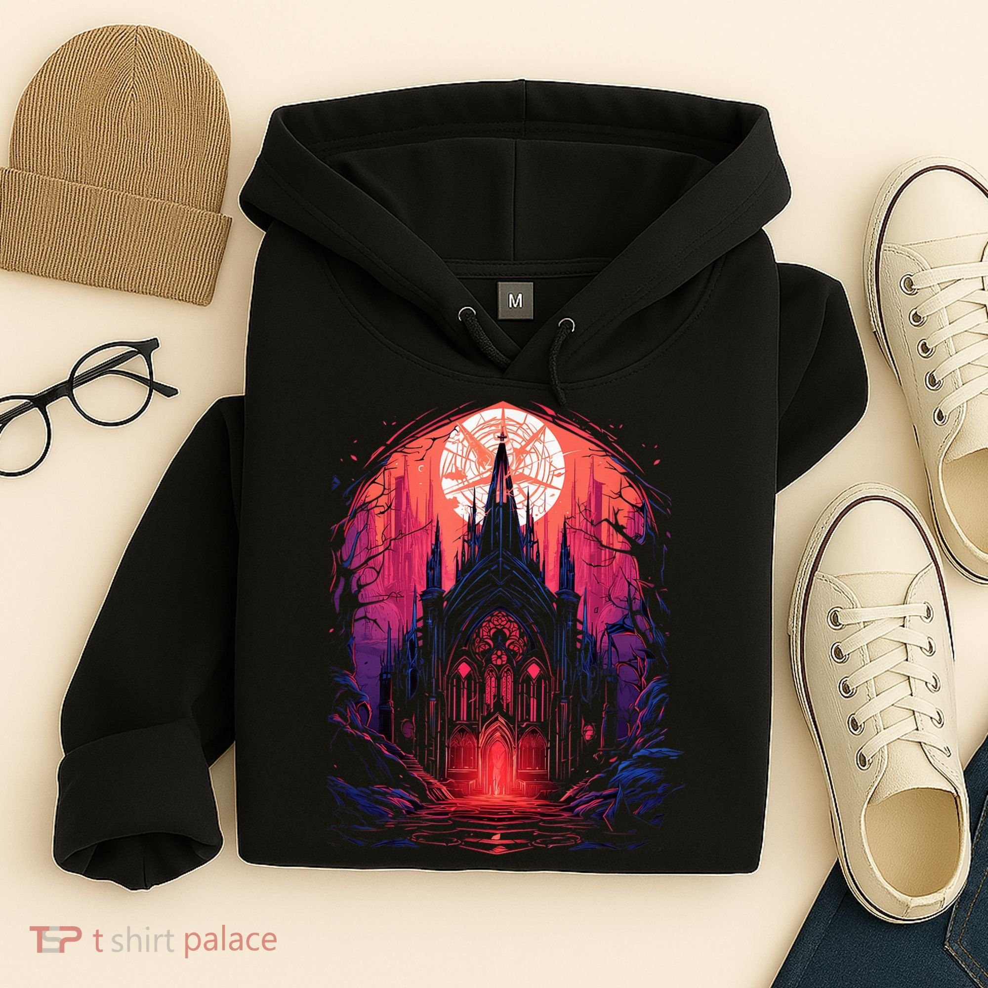 Dark Ancient Cathedral Gothic Architecture Goth Aesthetic Hoodie