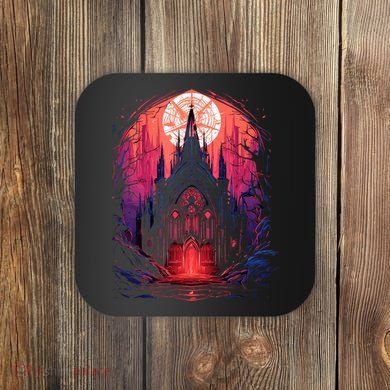 Dark Ancient Cathedral Gothic Architecture Goth Aesthetic Coaster