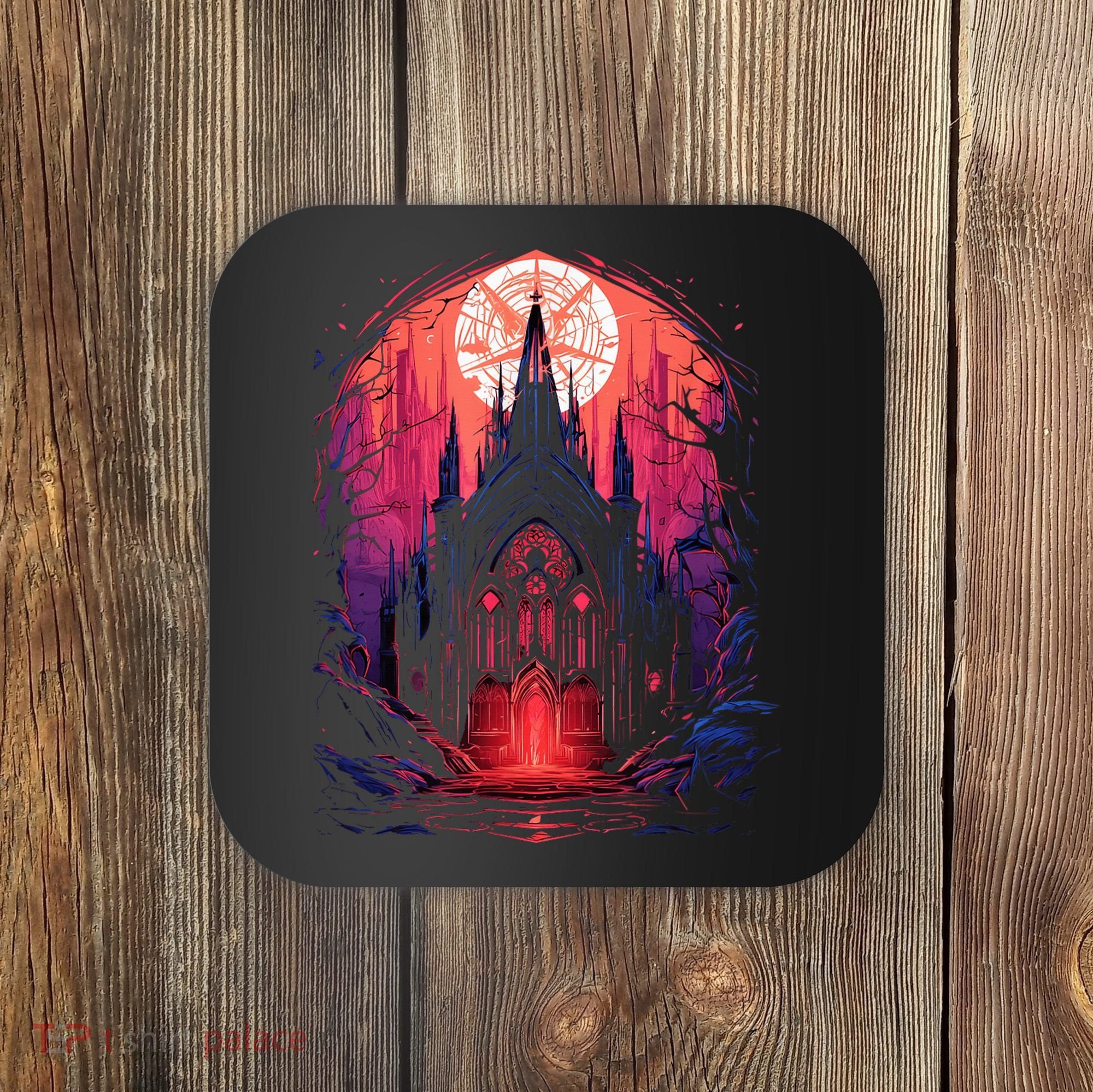 Dark Ancient Cathedral Gothic Architecture Goth Aesthetic Coaster