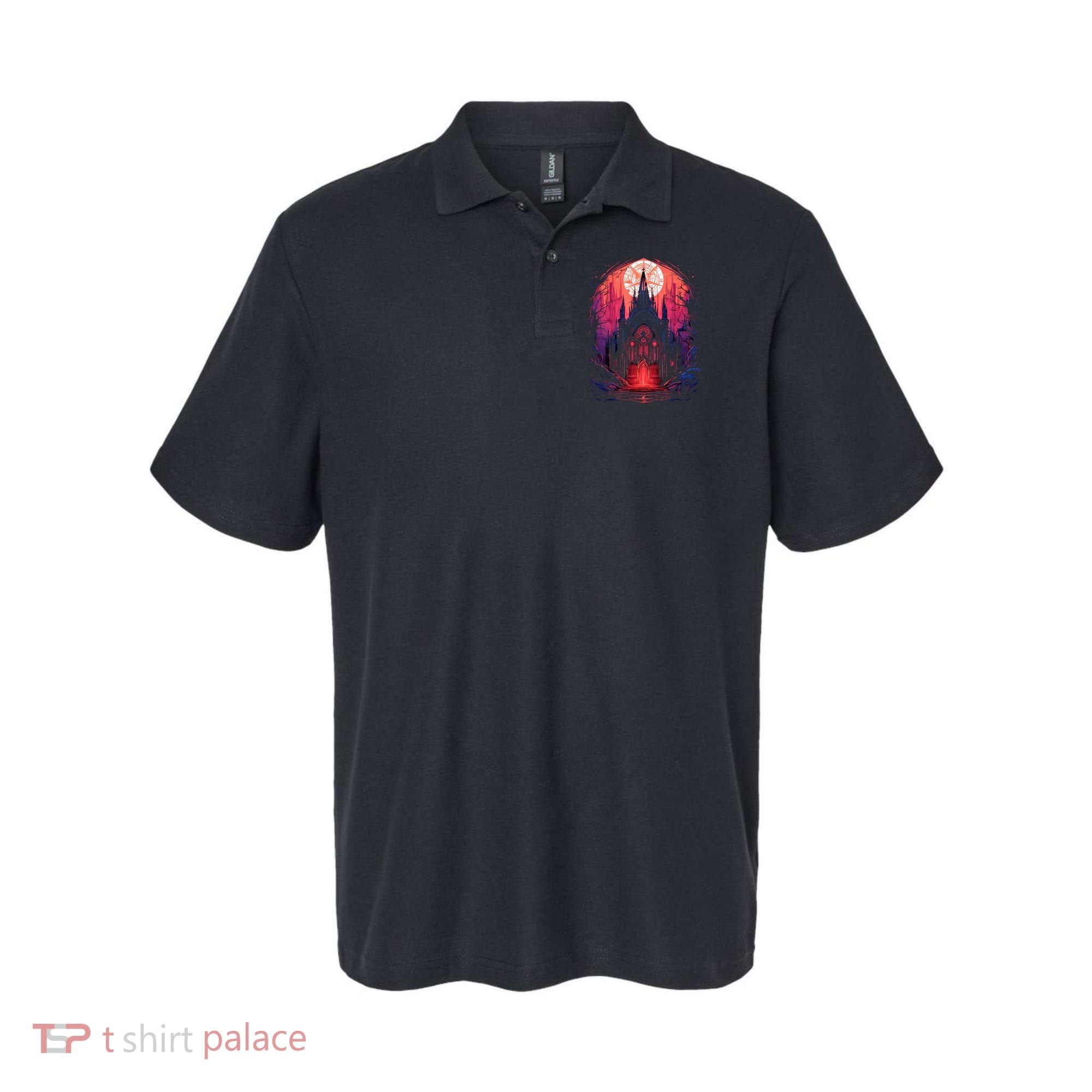 Dark Ancient Cathedral Gothic Architecture Goth Aesthetic Polo