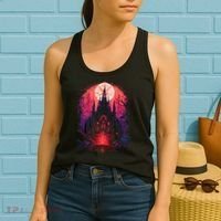 Dark Ancient Cathedral Gothic Architecture Goth Aesthetic Women's Tank Top thumb 2