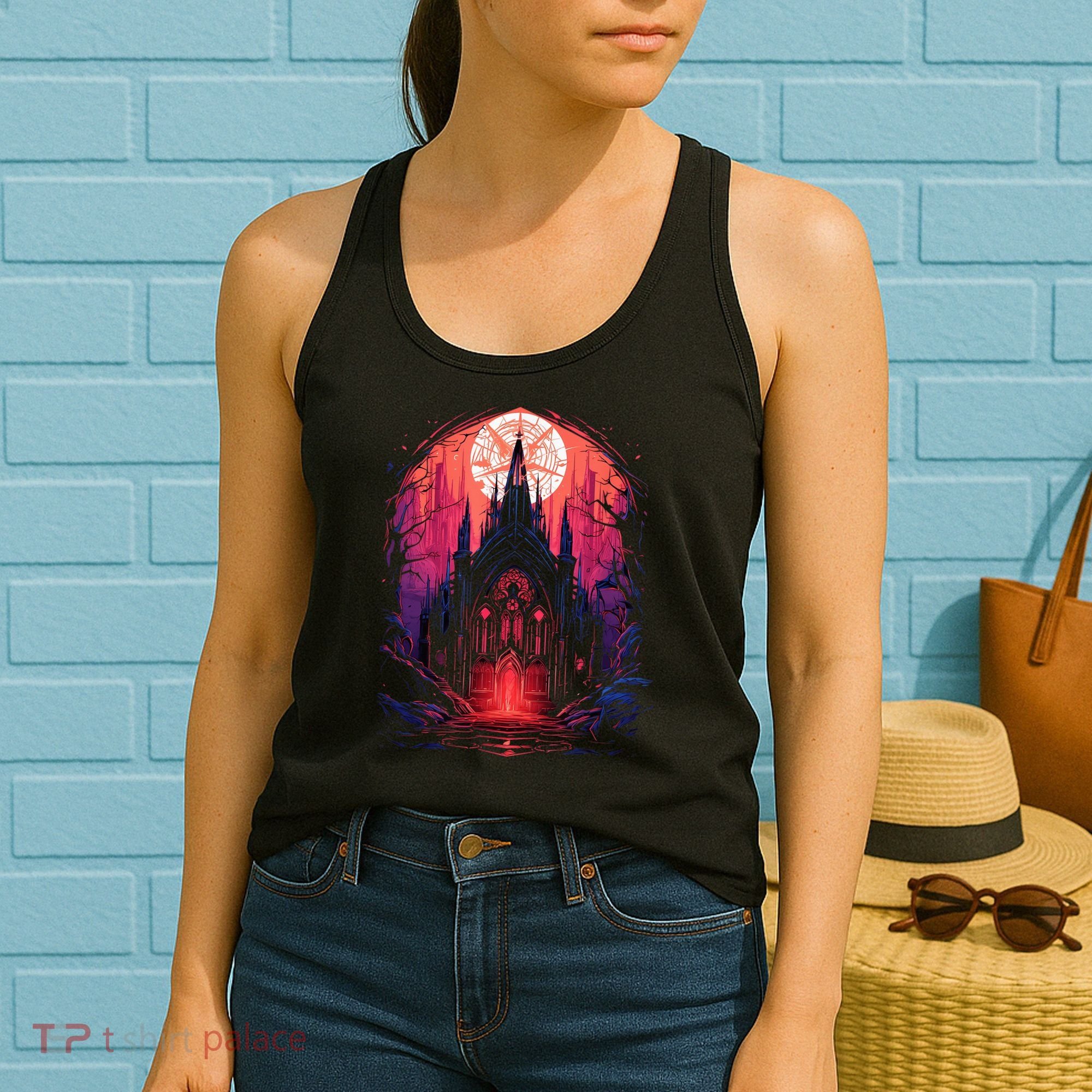 Dark Ancient Cathedral Gothic Architecture Goth Aesthetic Women's Tank Top