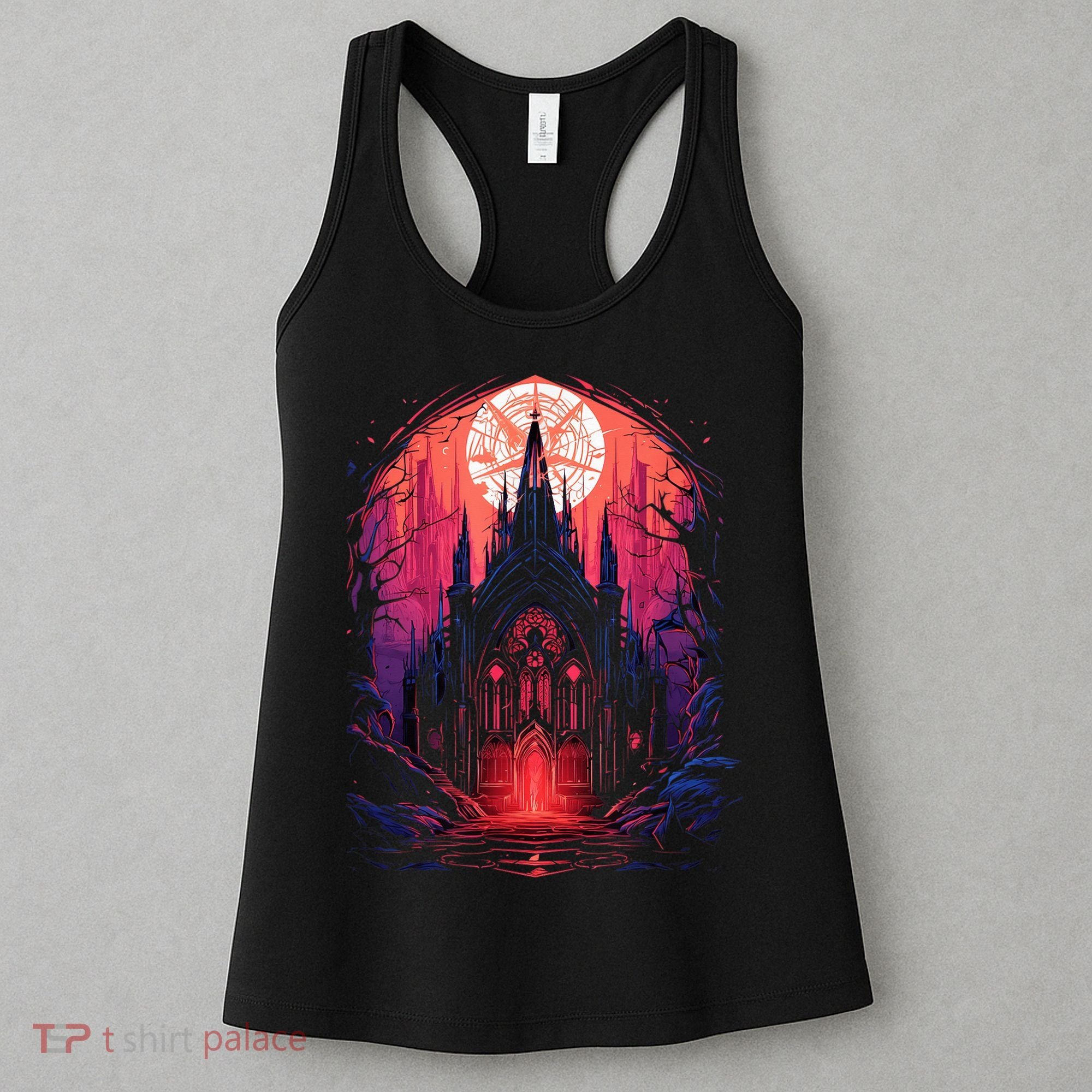 Dark Ancient Cathedral Gothic Architecture Goth Aesthetic Women's Tank Top