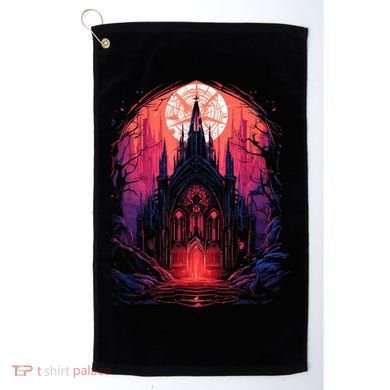 Dark Ancient Cathedral Gothic Architecture Goth Aesthetic Golf Towel