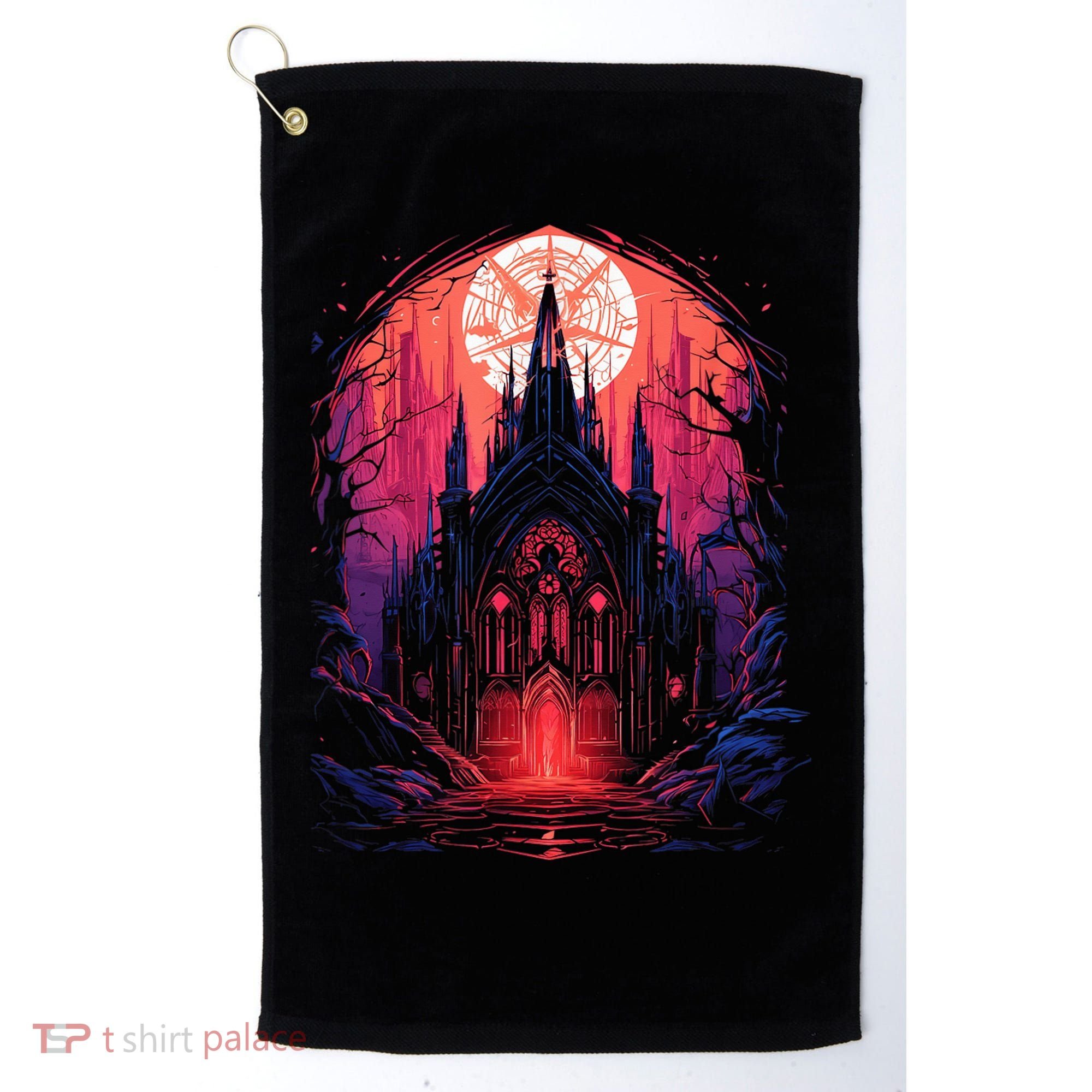Dark Ancient Cathedral Gothic Architecture Goth Aesthetic Golf Towel