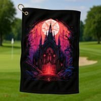 Dark Ancient Cathedral Gothic Architecture Goth Aesthetic Golf Towel thumb 1