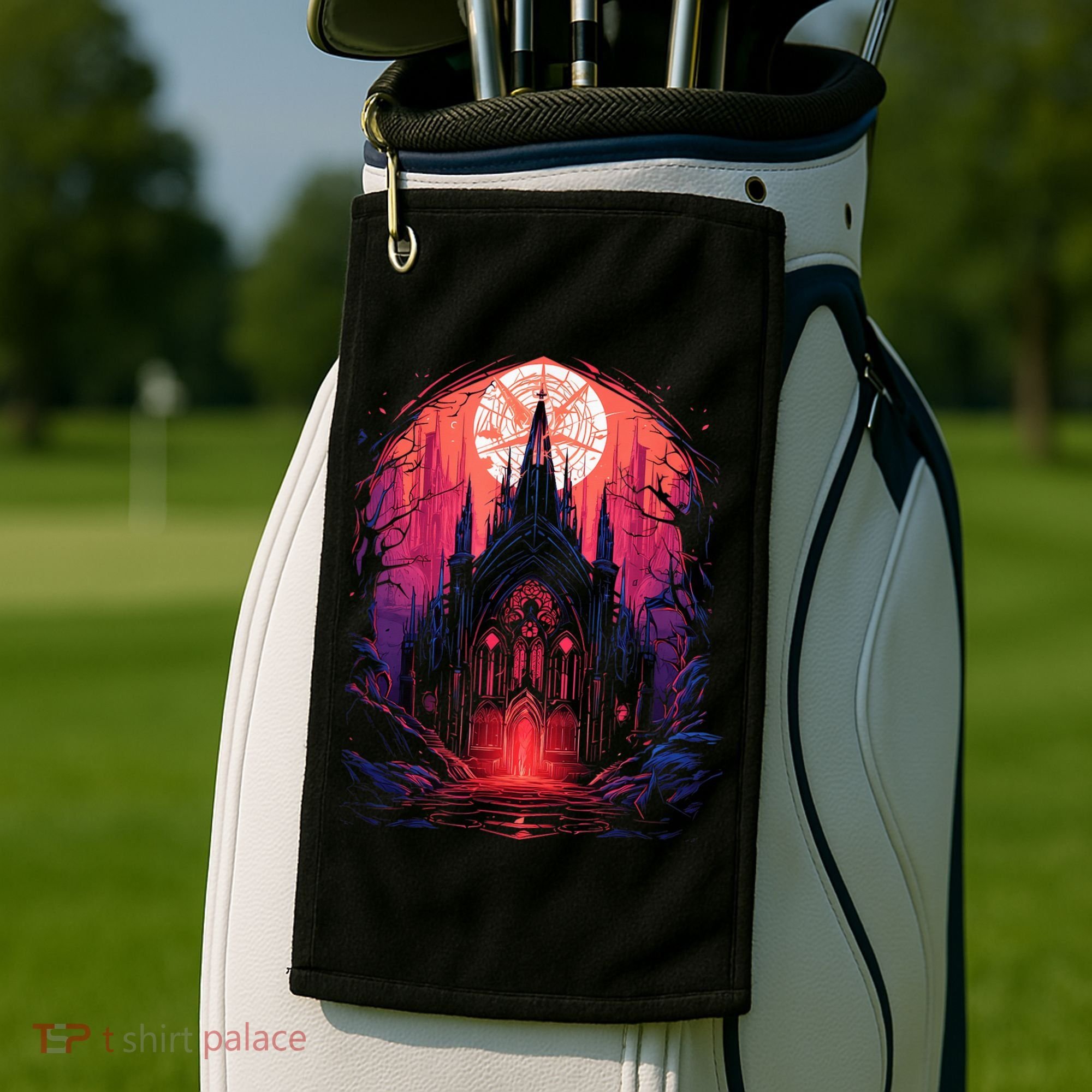 Dark Ancient Cathedral Gothic Architecture Goth Aesthetic Golf Towel