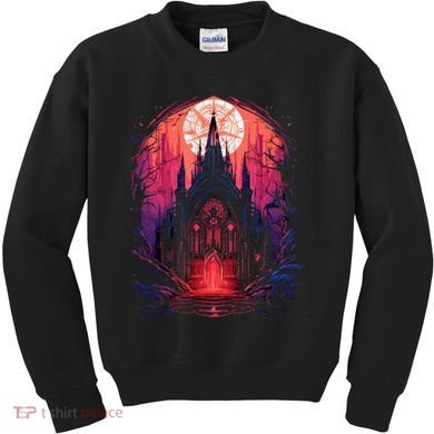Dark Ancient Cathedral Gothic Architecture Goth Aesthetic Kids Sweatshirt