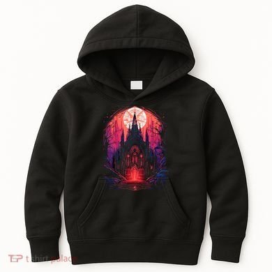 Dark Ancient Cathedral Gothic Architecture Goth Aesthetic Kids Hoodie