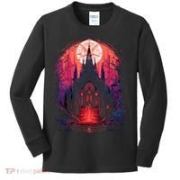 Dark Ancient Cathedral Gothic Architecture Goth Aesthetic Kids Long Sleeve Shirt thumb 0