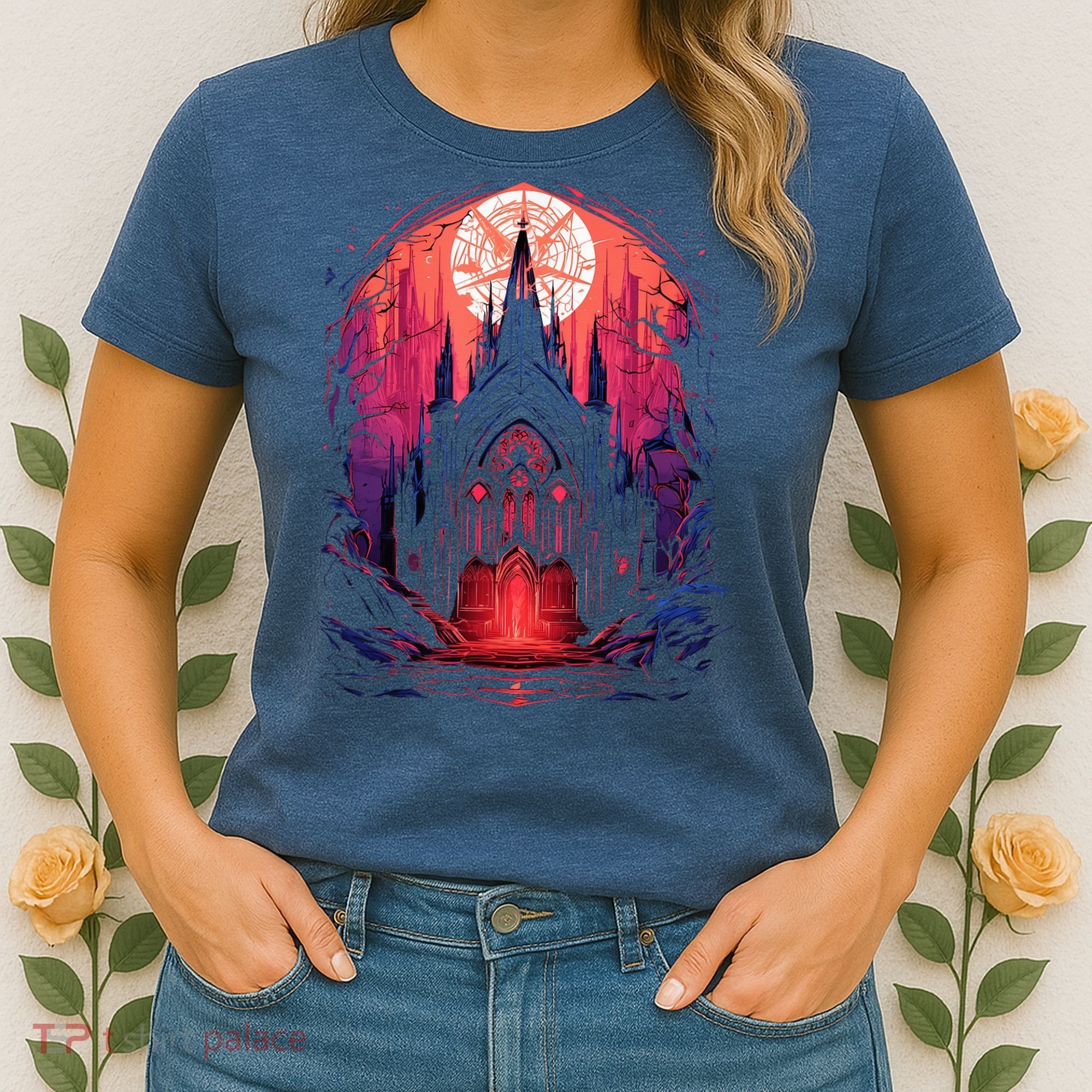 Dark Ancient Cathedral Gothic Architecture Goth Aesthetic Women's T-Shirt