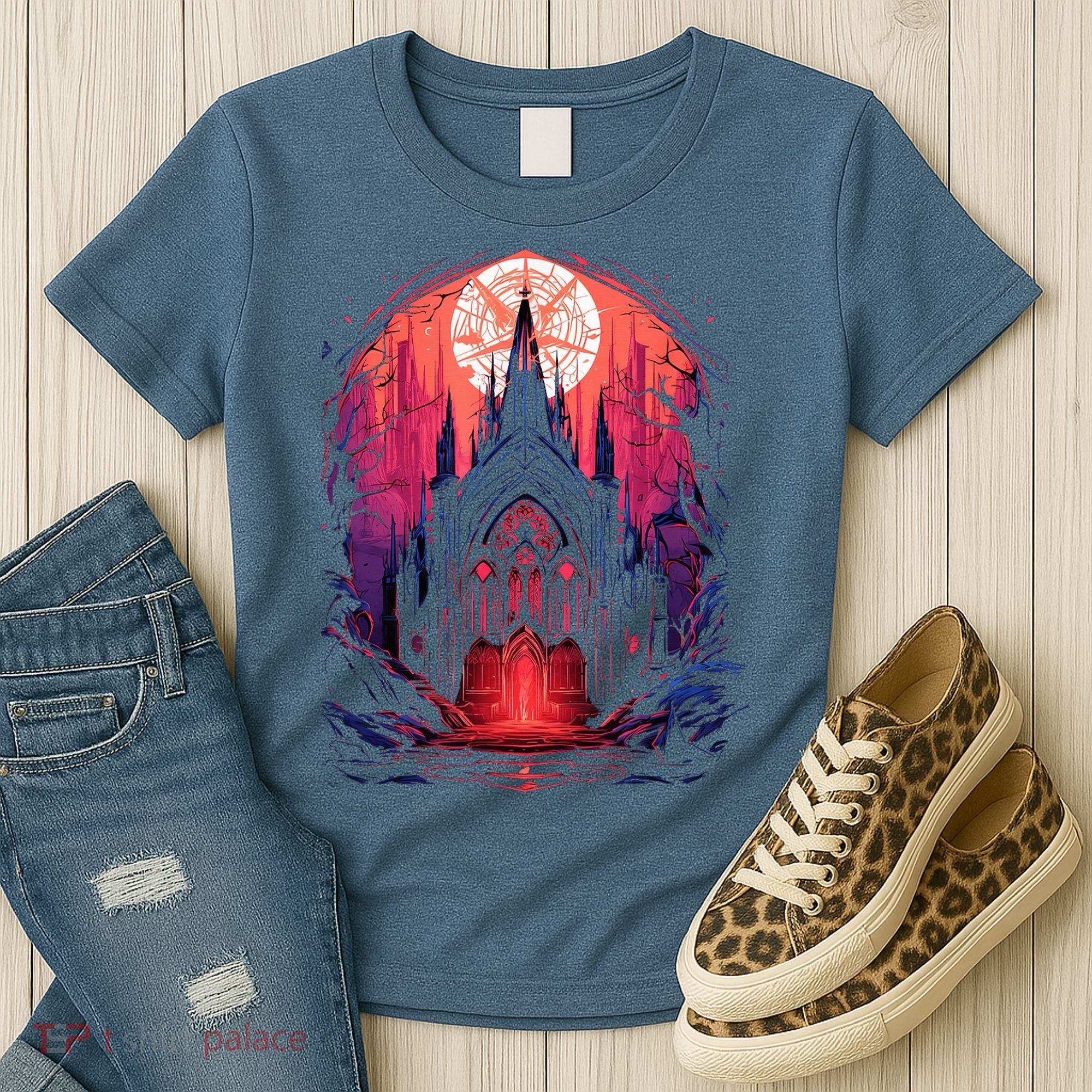 Dark Ancient Cathedral Gothic Architecture Goth Aesthetic Women's T-Shirt