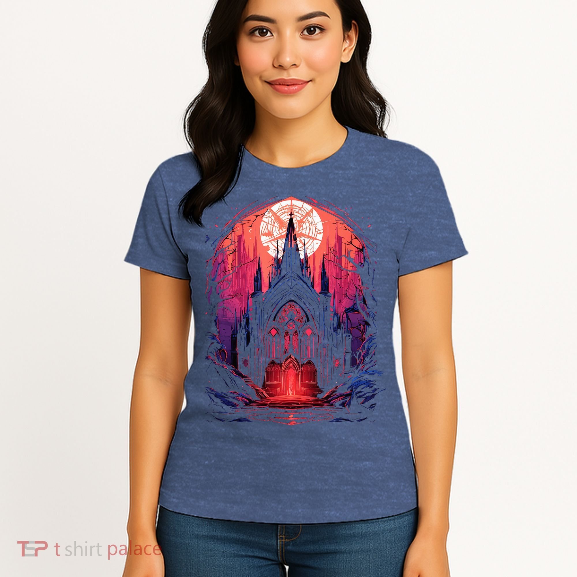 Dark Ancient Cathedral Gothic Architecture Goth Aesthetic Women's T-Shirt