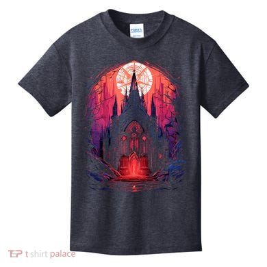 Dark Ancient Cathedral Gothic Architecture Goth Aesthetic Kids T-Shirt