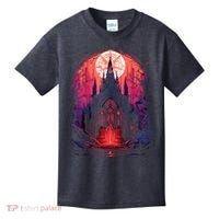 Dark Ancient Cathedral Gothic Architecture Goth Aesthetic Kids T-Shirt thumb 0