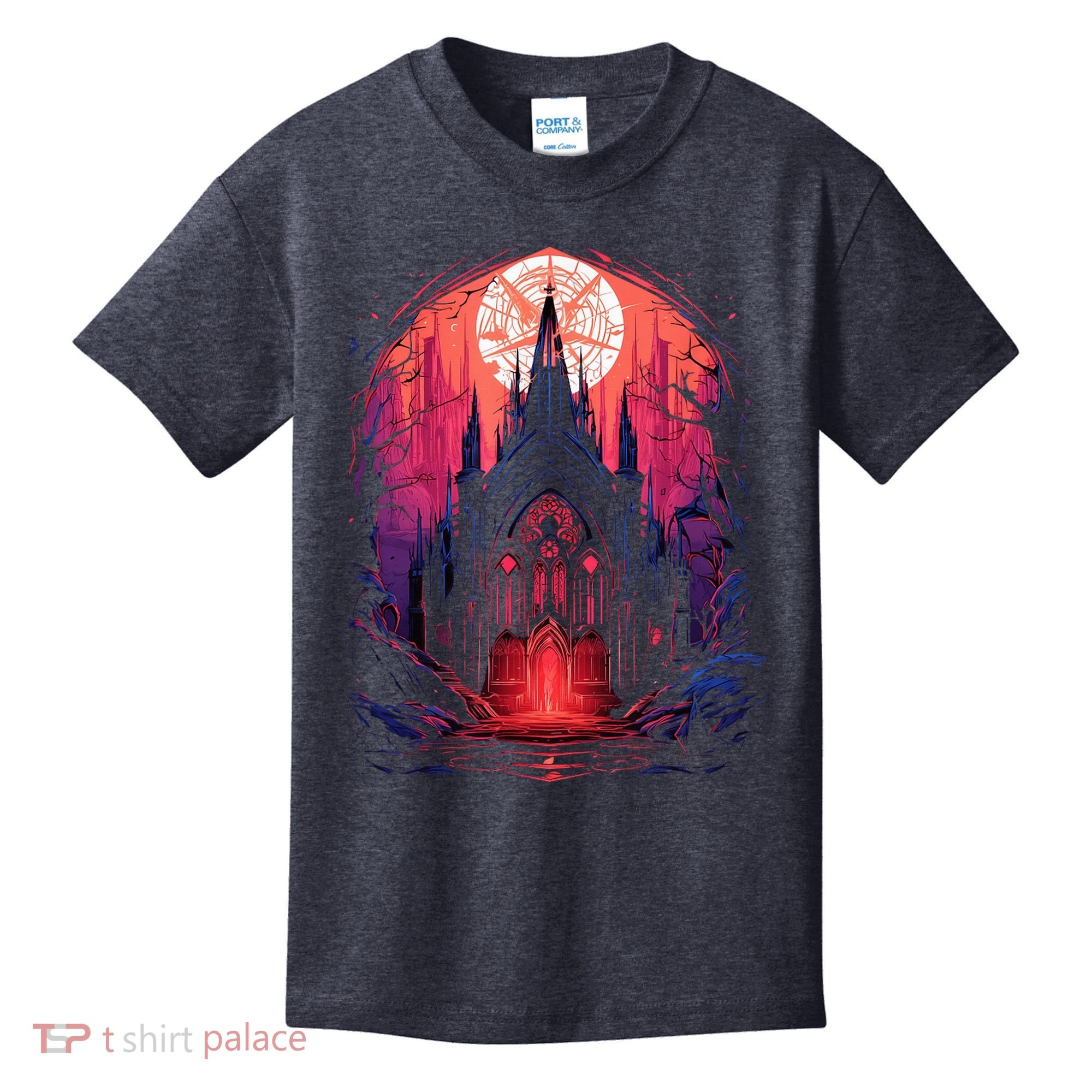 Dark Ancient Cathedral Gothic Architecture Goth Aesthetic Kids T-Shirt